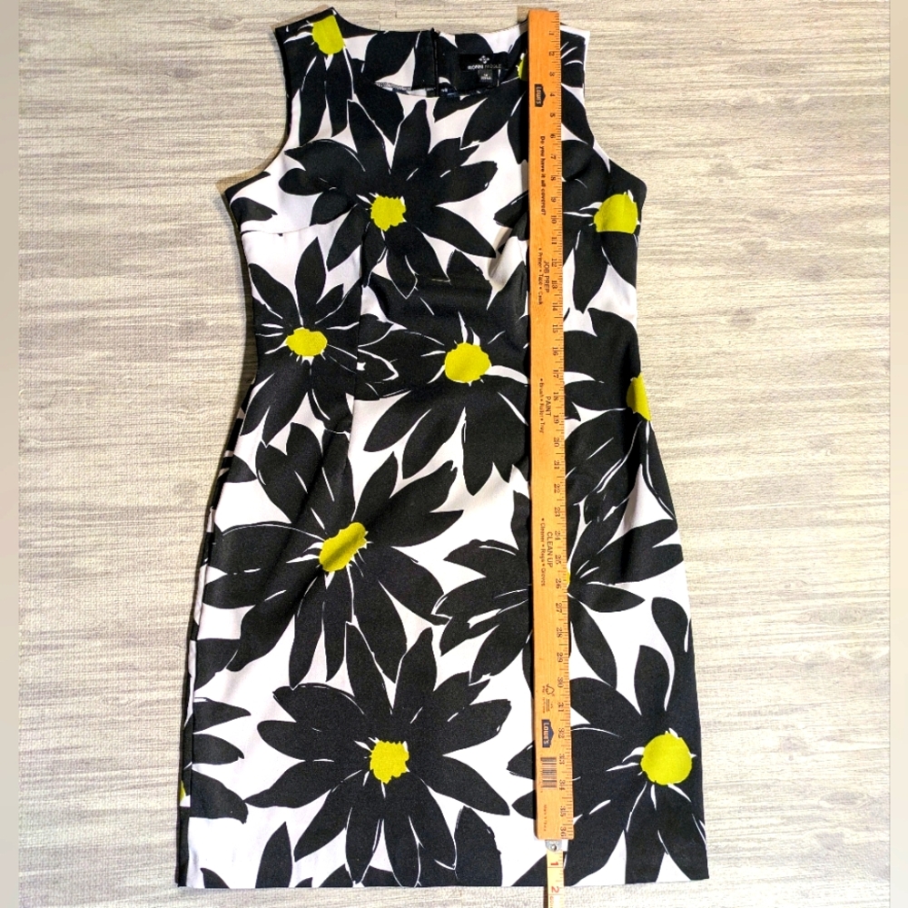 Ronnie Nicole Sunflower Shift Midi Dress Black White Green, Summer,‎ 🌞 Size 12 - Picture 7 of 12